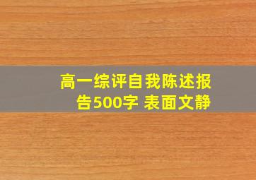 高一综评自我陈述报告500字 表面文静